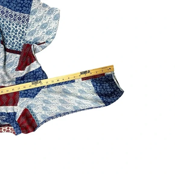 Zac & Rachel Patchwork Blouse‎ Paisley Floral Print Bohemian Top S/C - Picture 14 of 14